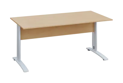 EPK 28 - 16 stůl kancelářský, kovová podnož bílá, deska 25 mm, široký 1600 mm, bříza irská